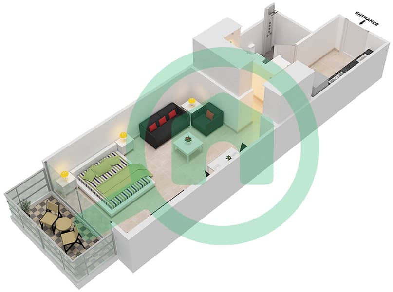 المخططات الطابقية لتصميم النموذج P-POOL DECK شقة  - جولف هوريزون Pool Deck interactive3D