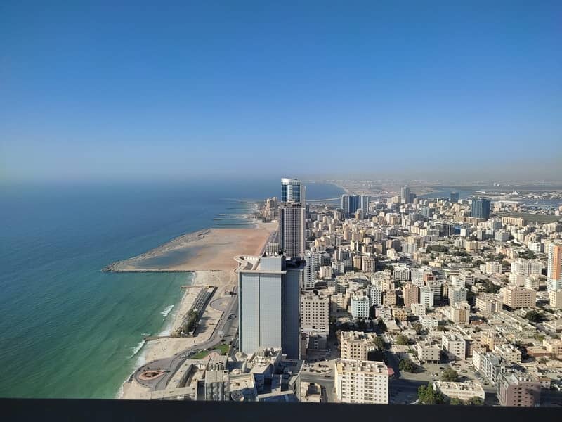 SEA VIEW 1 BHK WITH 2 BATHROOM IN CORNICHE TOWER AJMAN IN JUST 37K ONLY