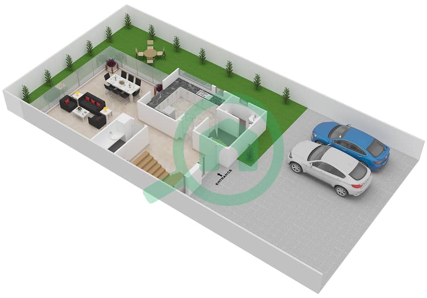 Роквуд - Вилла 3 Cпальни планировка Тип M Ground Floor interactive3D