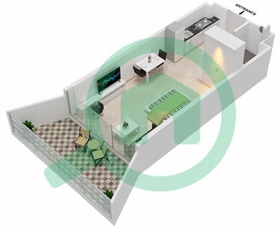 Милленниум Бингатти Резиденсес - Апартамент Студия планировка Единица измерения 6  FLOOR 2