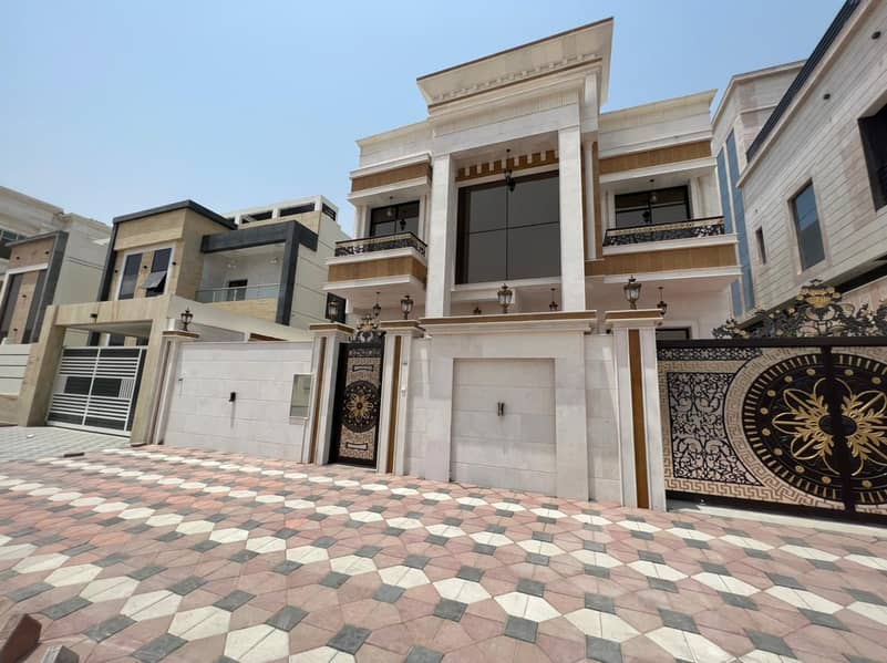 For sale villa, central air conditioning, Al hill 2, Ajman, for lovers of modern designs, villa with the finest finishes and decorations, freehold for