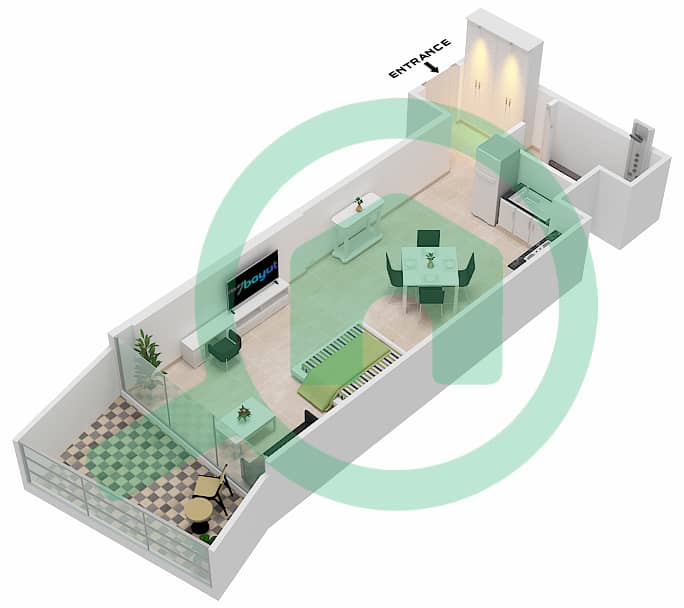千禧年宾格蒂公馆 - 单身公寓单位5  FLOOR 5戶型图 Floor 5 interactive3D