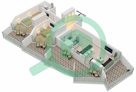 千禧年宾格蒂公馆 - 2 卧室公寓单位8  FLOOR 5戶型图