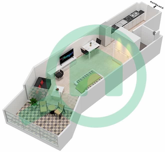 المخططات الطابقية لتصميم الوحدة 9  FLOOR 5 شقة استوديو - ميلينيوم بن غاطي ريزيدنسز Floor 5 interactive3D