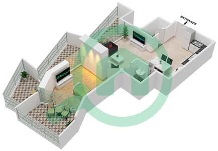 Милленниум Бингатти Резиденсес - Апартамент 1 Спальня планировка Единица измерения 12  FLOOR 8