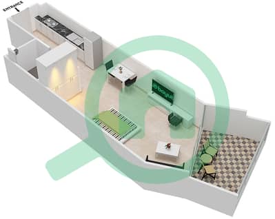 Millennium Binghatti Residences - Studio Apartment Unit 10  FLOOR 10 Floor plan