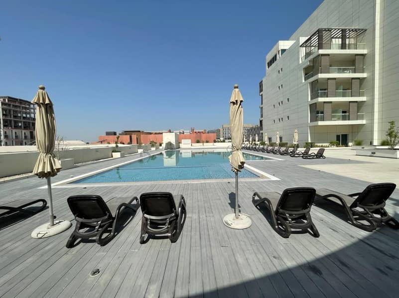 Luxurious !! Furnished Studio|Private Huge Balcony-Pool View| Share Pool | Gym | in Mazder City