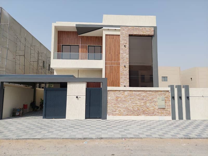 Villa for sale, one of the most luxurious villas in Ajman, with a personal design and construction, near the mosque and on the asphalt street