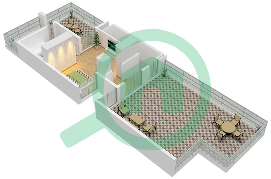المخططات الطابقية لتصميم النموذج A تاون هاوس 4 غرف نوم - تاون هاوس رؤية Roof interactive3D