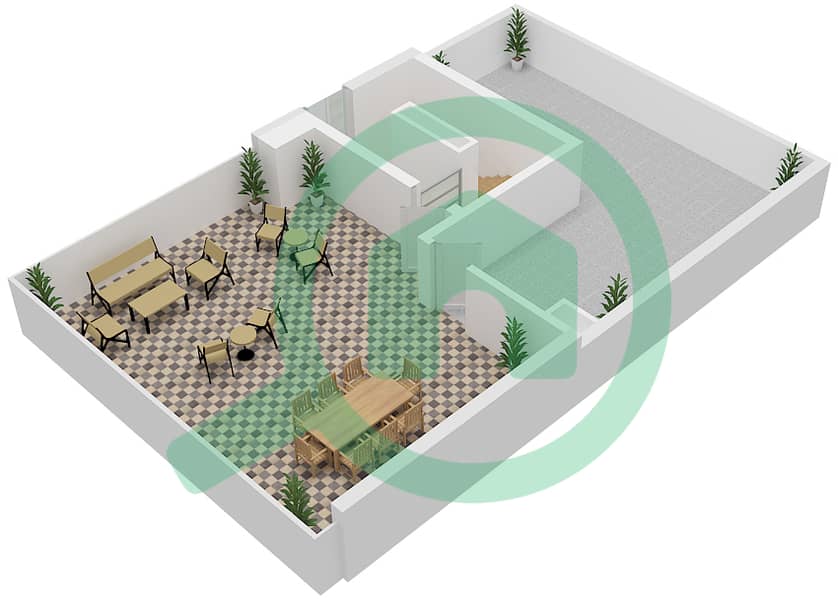 Golf Grove - 3 Bedroom Villa Type EAMES 02 Floor plan Roof interactive3D