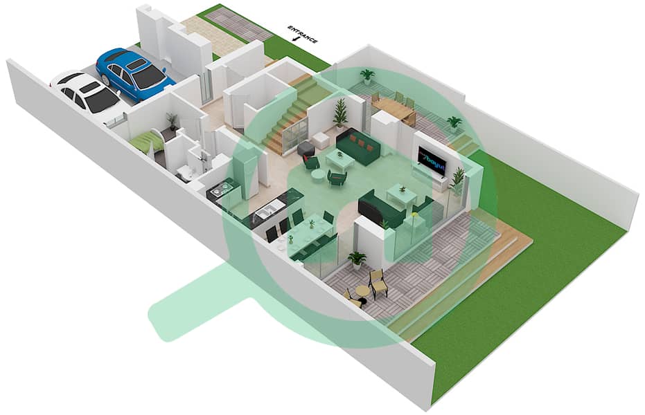 Golf Grove - 3 Bedroom Villa Type SAVOYE 01 Floor plan Ground Floor interactive3D