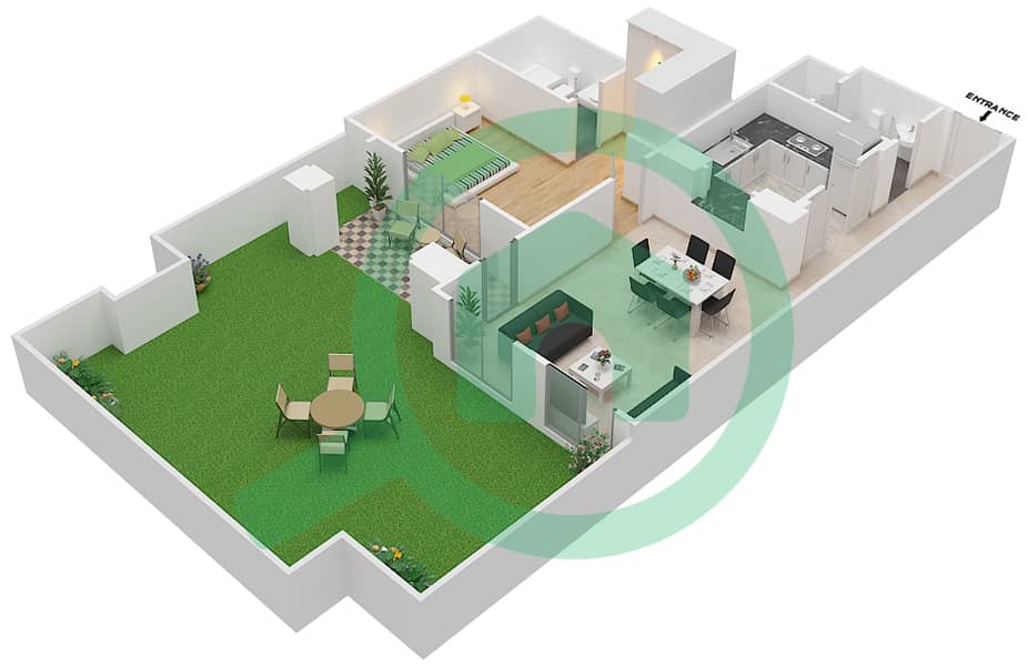 Miska 5 - 1 Bedroom Apartment Unit 6 GROUND FLOOR Floor plan Ground Floor interactive3D