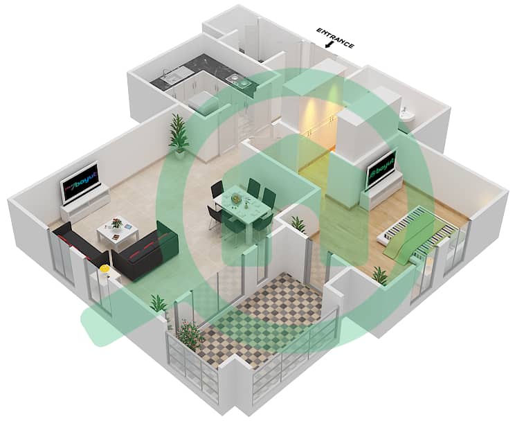Miska 5 - 1 Bedroom Apartment Unit 2 FLOOR 1-3 Floor plan Floor 1-3 interactive3D