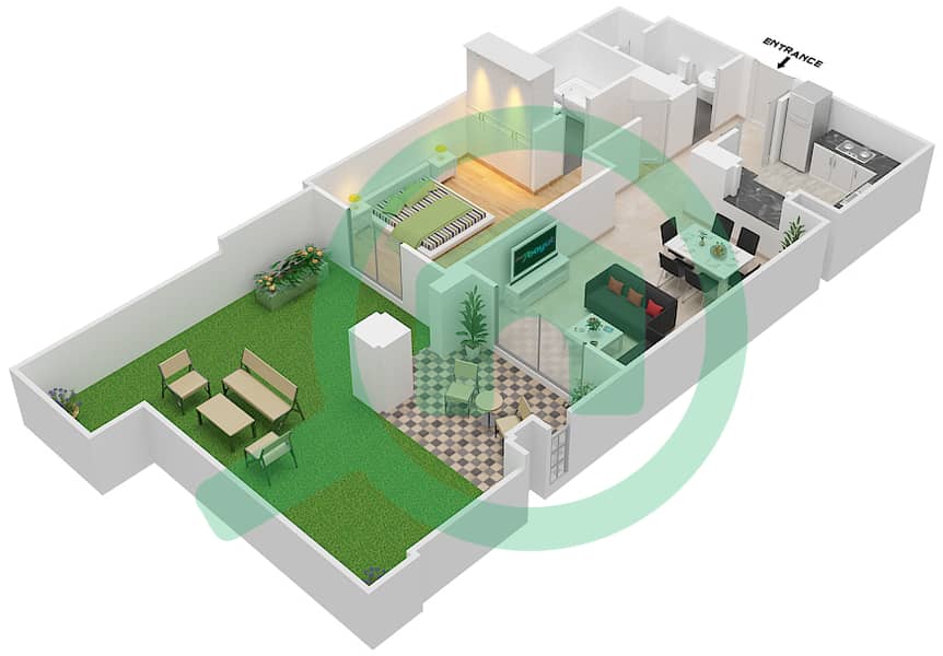Miska 5 - 1 Bedroom Apartment Unit 5 GROUND FLOOR Floor plan Ground Floor interactive3D