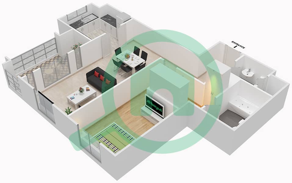 Miska 5 - 1 Bedroom Apartment Unit 9 FLOOR 1-3 Floor plan Floor 1-3 interactive3D