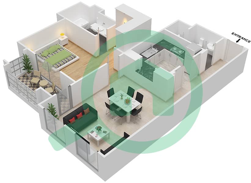 Miska 5 - 1 Bedroom Apartment Unit 6 FLOOR 1-3 Floor plan Floor 1-3 interactive3D
