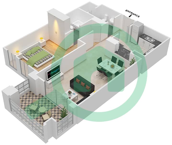 Miska 5 - 1 Bedroom Apartment Unit 10 FLOOR 2-3 Floor plan Floor 2-3 interactive3D