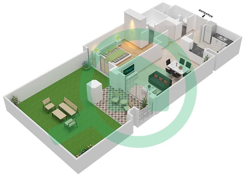 Miska 5 - 1 Bedroom Apartment Unit 10 GROUND FLOOR Floor plan Ground Floor interactive3D