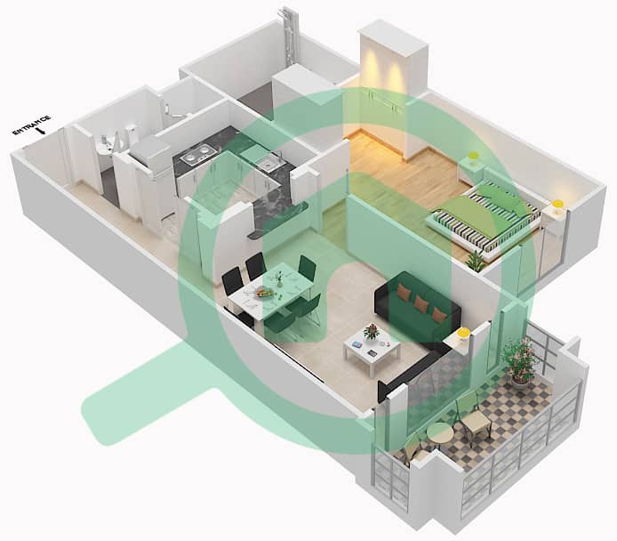 Miska 5 - 1 Bedroom Apartment Unit 11 GROUND FLOOR Floor plan Ground Floor interactive3D