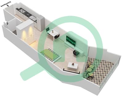 Millennium Binghatti Residences - Studio Apartment Unit 10  FLOOR 9 Floor plan
