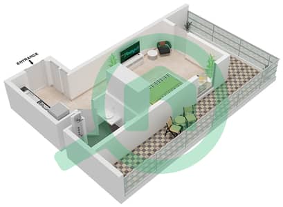 Vida Residence Aljada - Studio Apartment Unit G08 Floor plan