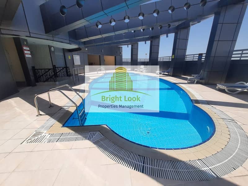 Beautiful!!3bhk with maid room & GYM Pool Parking only 110k  yearly Rent Located  In Khalidiyah