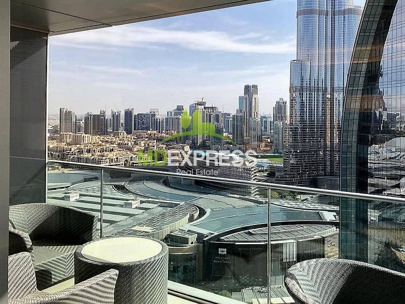 VACANT NOW|Furnished |Burj & Khalifa View | High Floor| 3BD+MAids