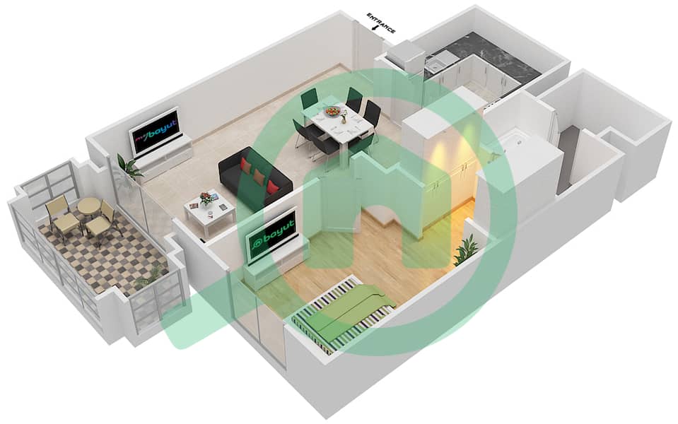 Reehan 7 - 1 Bedroom Apartment Unit 5 / FLOOR 1-8 Floor plan Floor 1-8 interactive3D