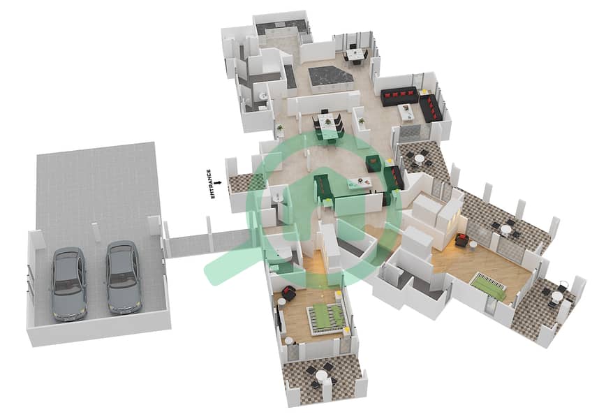 Mirador La Colleccion 1 - 4 Bedroom Villa Type 20 Floor plan Ground Floor interactive3D