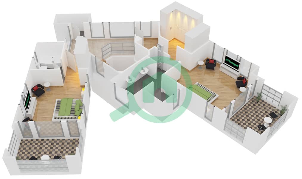 Mirador La Colleccion 1 - 4 Bedroom Villa Type 20 Floor plan First Floor interactive3D