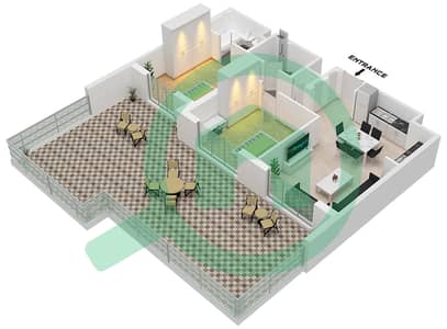 哈亚特大道公寓 - 2 卧室公寓类型／单位2B-2戶型图