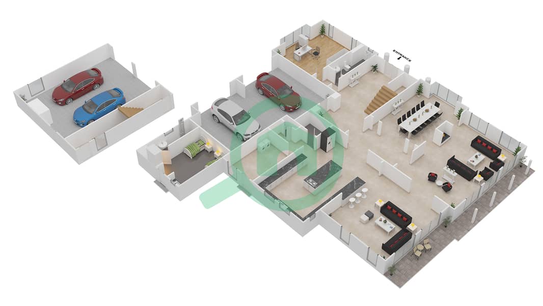 المخططات الطابقية لتصميم النموذج BLACKHEATH-G فیلا 5 غرف نوم - ريدوود أفينيو Ground Floor interactive3D