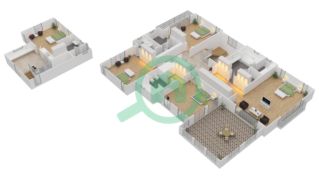 المخططات الطابقية لتصميم النموذج BLACKHEATH-G فیلا 5 غرف نوم - ريدوود أفينيو First Floor interactive3D