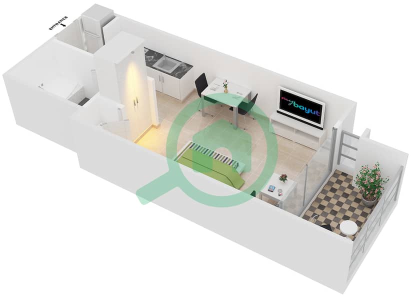 阿尔萨马尔1号 - 单身公寓套房12-13戶型图 Floor 1-4 interactive3D