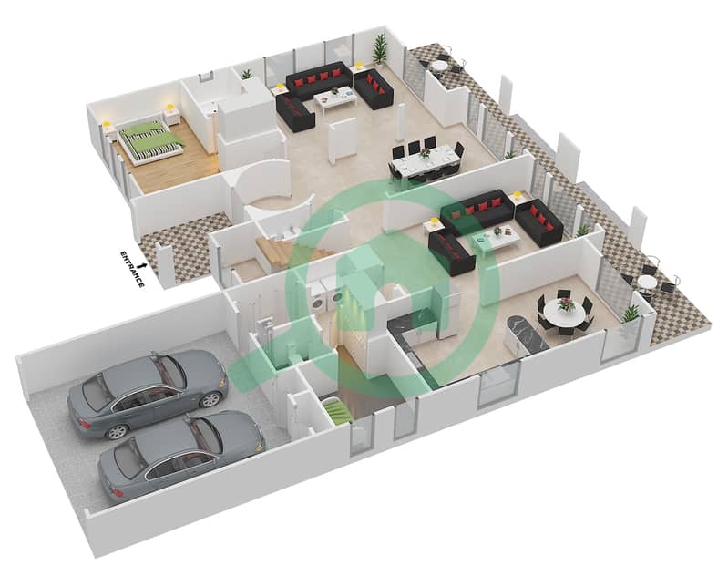 Mirador La Colleccion 1 - 6 Bedroom Villa Type 13 Floor plan Ground Floor interactive3D
