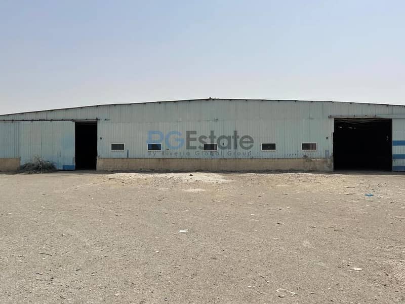 45,000 sq,ft Commercial land with office Available for Rent in Al Qouz