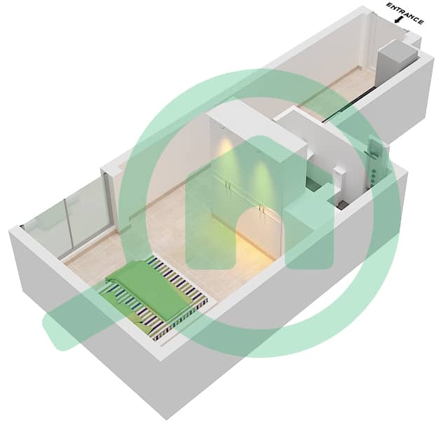 The Nook - Studio Apartment Type B Floor plan interactive3D