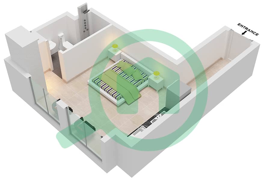 The Nook - Studio Apartment Type C Floor plan interactive3D