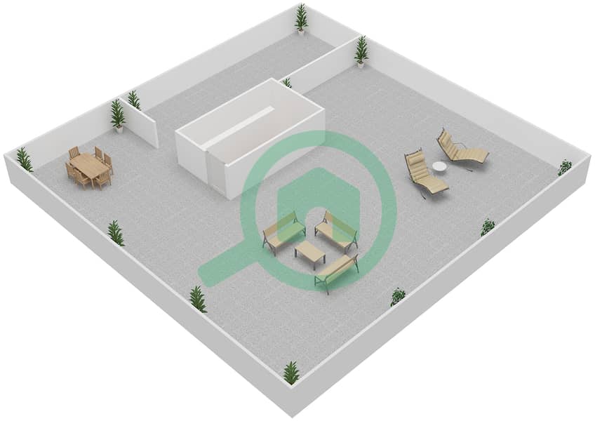 Ватер Виллы - Вилла 4 Cпальни планировка Тип A Roof Top interactive3D