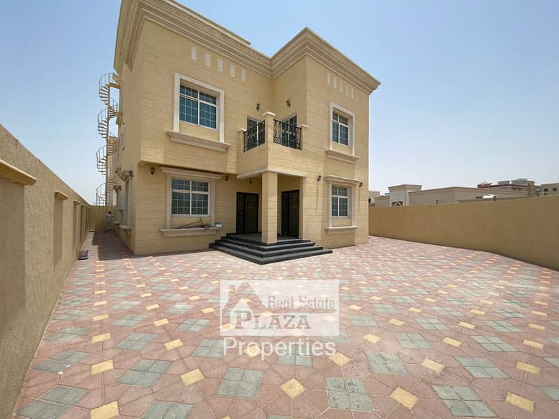 For sale villa (ground + first + roof) (for citizens) super deluxe finishes with water and electricity + full air conditioning, a great location on tw