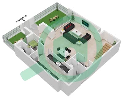 蔚蓝海岸公寓 - 2 卧室联排别墅类型U10戶型图