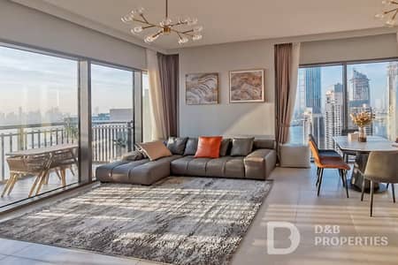 3 Bedroom Flat for Rent in The Lagoons, Dubai - Semi Furnished | Burj Khalifa View | High Floor