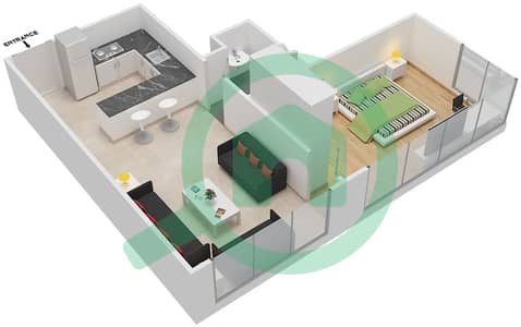 Jannah Tower - 1 Bedroom Apartment Type B Floor plan