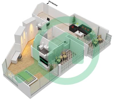 DAMAC Maison Prive - 1 Bedroom Apartment Unit 80 Floor plan