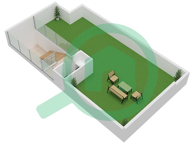 Azure - 3 Bedroom Townhouse Type G Floor plan Roof interactive3D