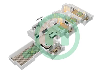 阿萨伊尔小区 - 3 卧室公寓类型A, FLOOR 9 (ASAYEL 1)戶型图