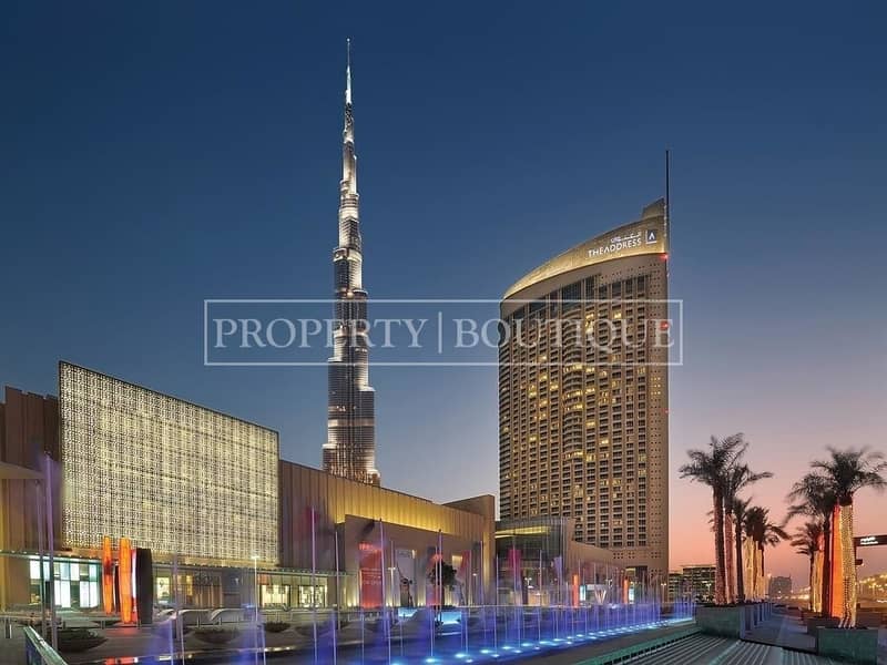 2 Bed | Fountain and Burj Khalifa View | Hotel Pool