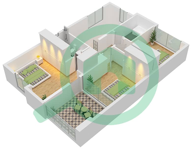 Talia - 4 Bedroom Townhouse Type/unit B / UNIT TH-04 Floor plan First Floor interactive3D