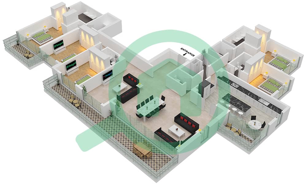 La Vie - 5 Bedroom Penthouse Type/unit A/2 Floor plan Floor35-36 interactive3D