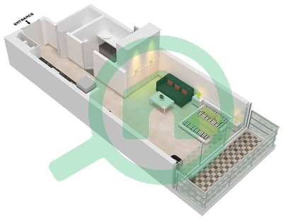 Louvre Abu Dhabi Residences - Studio Apartment Type A Floor plan